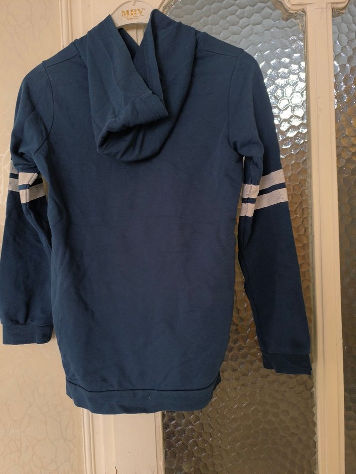 Erkek Çocuk Mavi Kapüşonlu Sweatshirt - Görsel 3