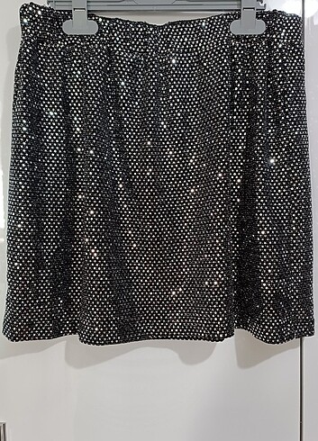xl Beden siyah Renk Pullu Etek