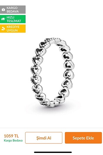 Pandora/ Bağlı kalpler yüzük