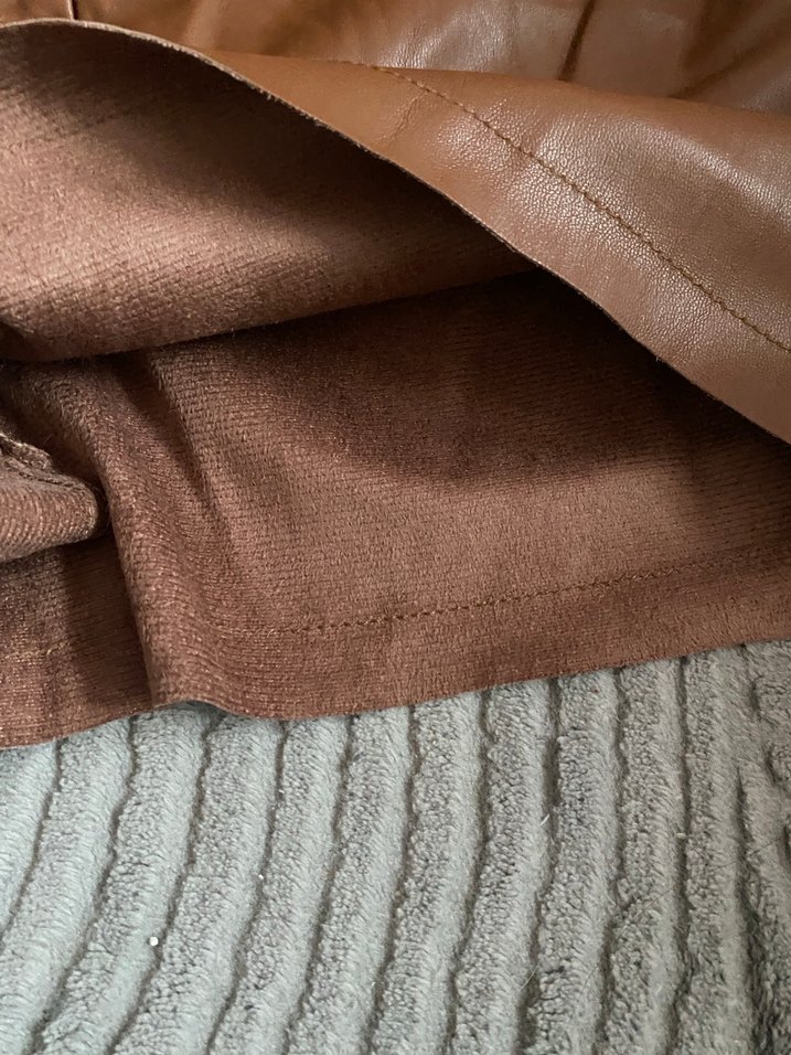 Kahverengi Kemerli Deri Mini Şort - Görsel 3