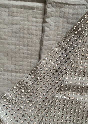 Gri Payetli Nakışlı Kadın Midi Etek - Görsel 6