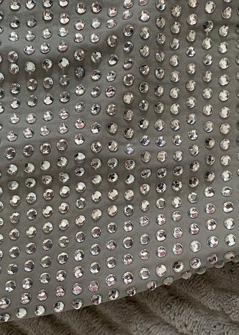 Gri Payetli Nakışlı Kadın Midi Etek - Görsel 5