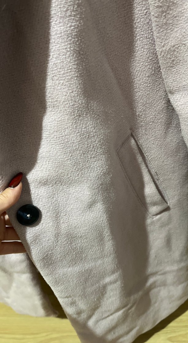 Pudra Renk Kadın Süet Midi Kaban - Görsel 4