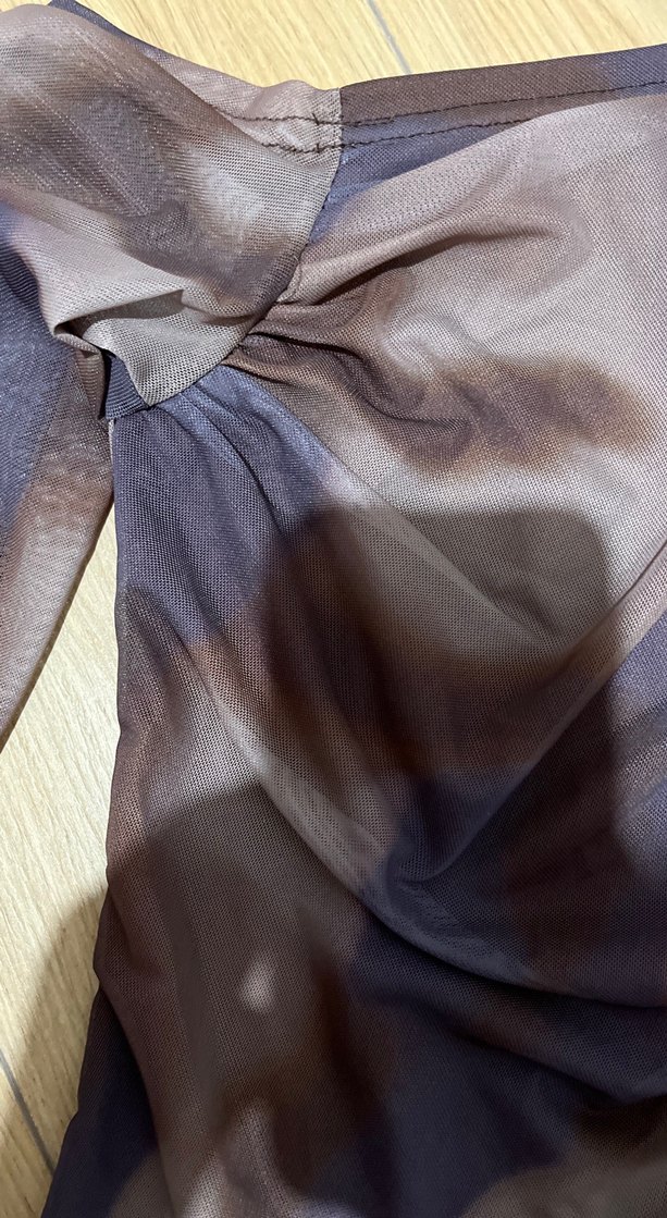 Kadın Kahverengi Drapeli Batik Bluz - Görsel 2