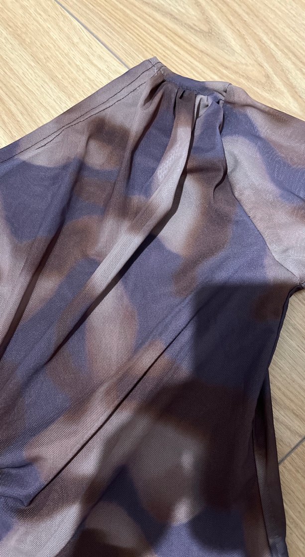 Kadın Kahverengi Drapeli Batik Bluz - Görsel 3