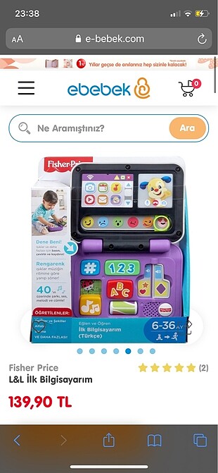 fisher price bilgisayar
