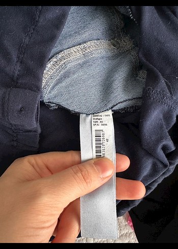 Lacivert Rahat Kesim Hamile Kot Pantolon - Görsel 3