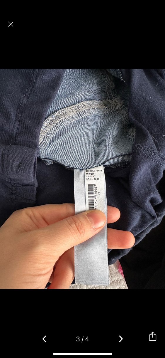 Lacivert Rahat Kesim Hamile Kot Pantolon - Görsel 3