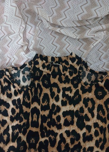 Leopar Desenli Bohem Kadın Bluz - Görsel 2