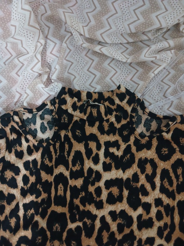 Leopar Desenli Bohem Kadın Bluz - Görsel 2