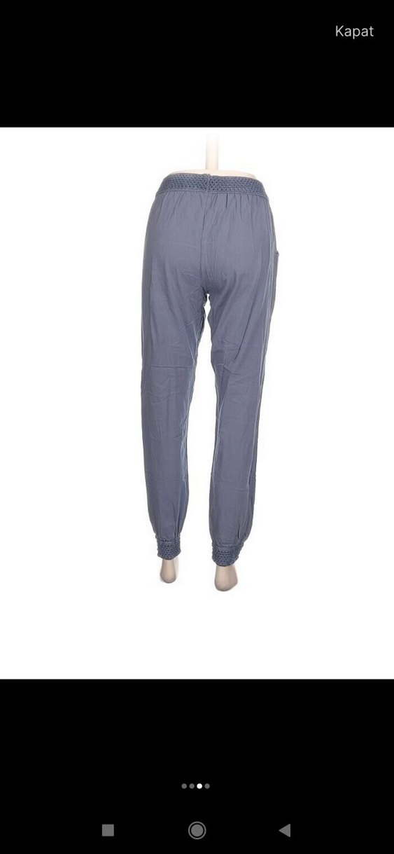Gri Kadın Rahat Kesim Midi Pantolon - Görsel 3