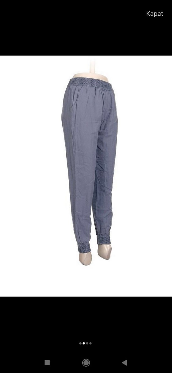 Gri Kadın Rahat Kesim Midi Pantolon - Görsel 2