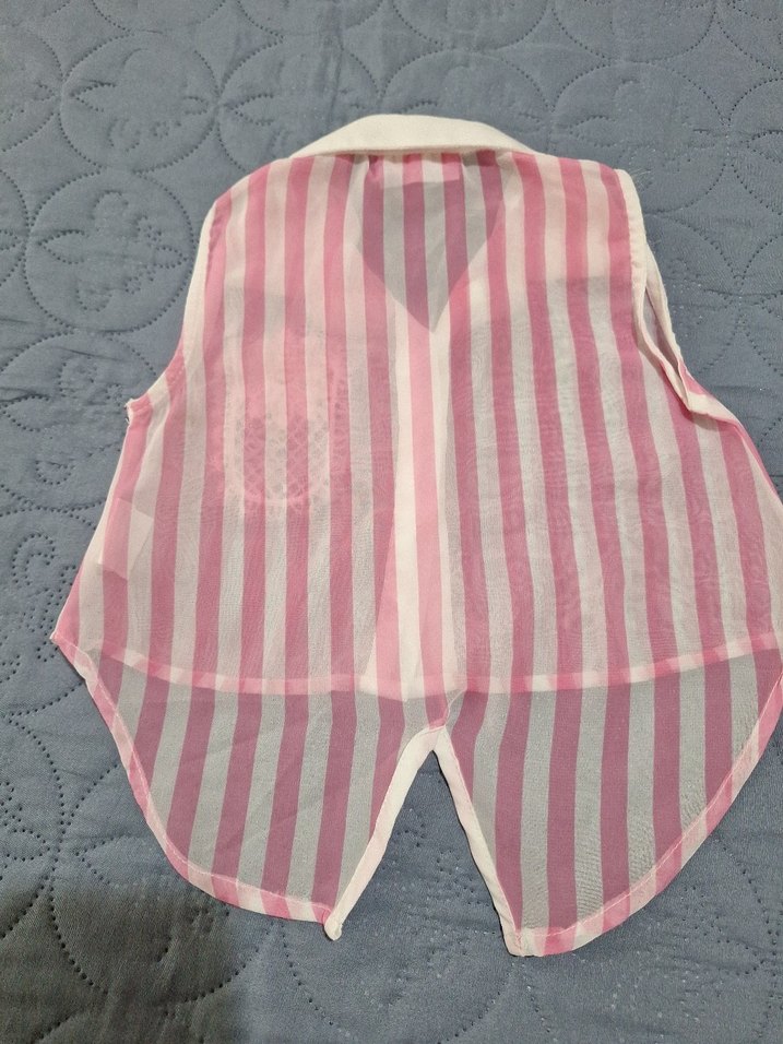 Kız Çocuk Dantel Detaylı Kolsuz Gömlek - Görsel 5