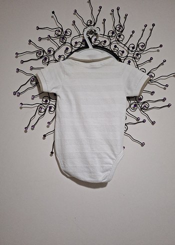 Bebek Beyaz Polo Yaka Kısa Kollu Body - Görsel 5