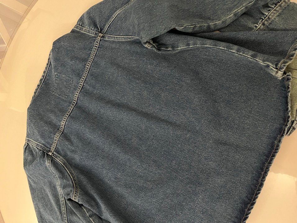 Düğmeli Kadın Gri Denim Ceket - Görsel 2