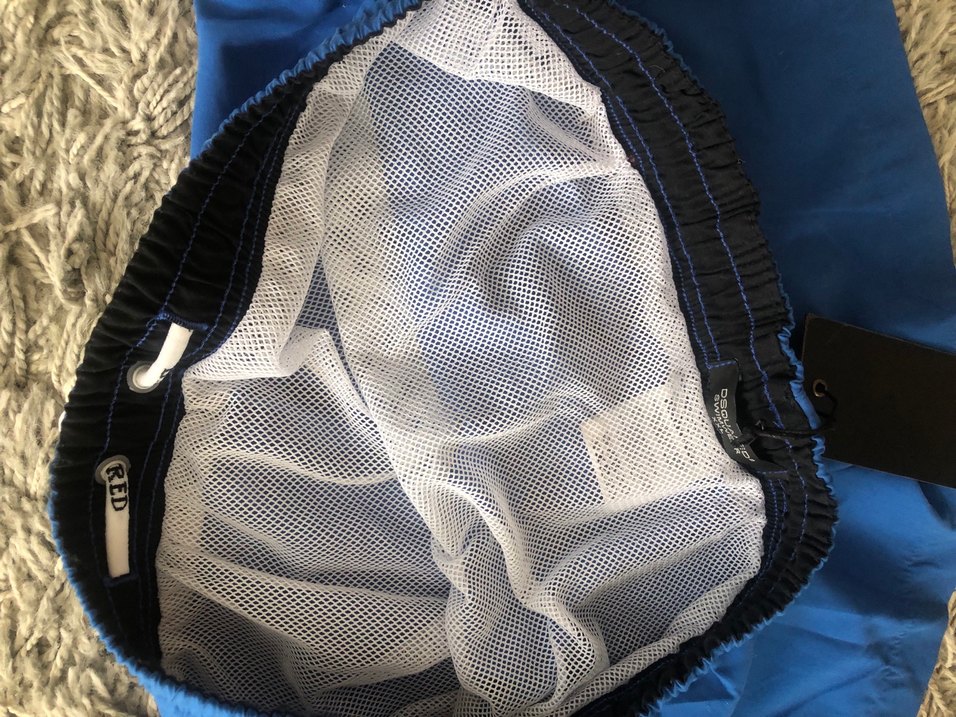 Erkek Parlak Mavi Mini Şort Mayo - Görsel 4