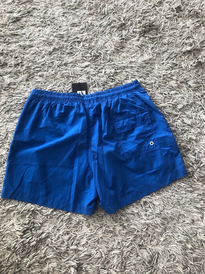 Erkek Parlak Mavi Mini Şort Mayo - Görsel 2