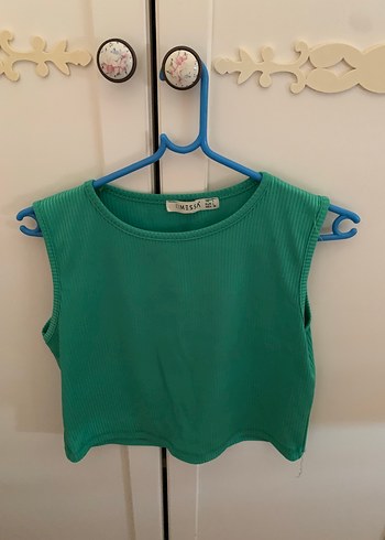 Yeşil Kolsuz Crop Top Kadın Üst