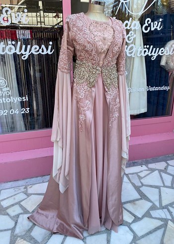 Pudra İşlemeli Uzun Kollu bindallı - Görsel 3