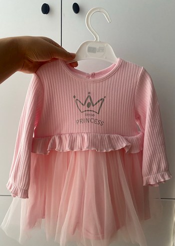 Civil Uzun Kollu Nakışlı Dantelli Pembe Bebek Kız Takımı