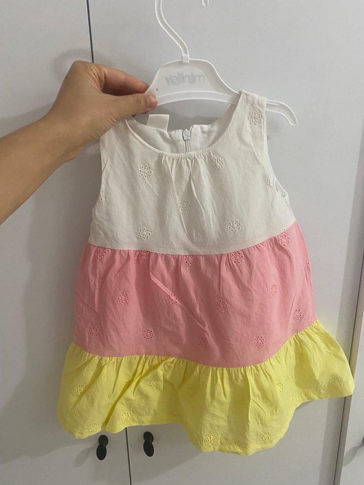 Uzun Kollu Nakışlı Dantelli Pembe Bebek Kız Takımı - Görsel 3