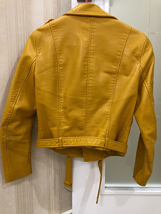 Zara sarı deri ceket