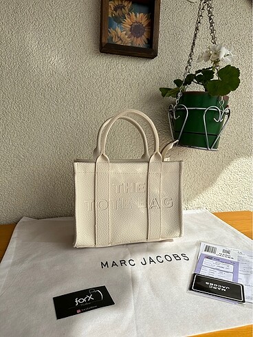 Marc Jacobs Deri Krem Tote Bag