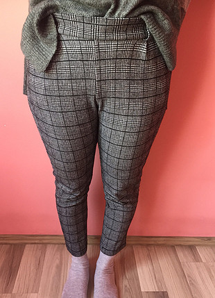 Diğer Beli lastikli ekose pantolon