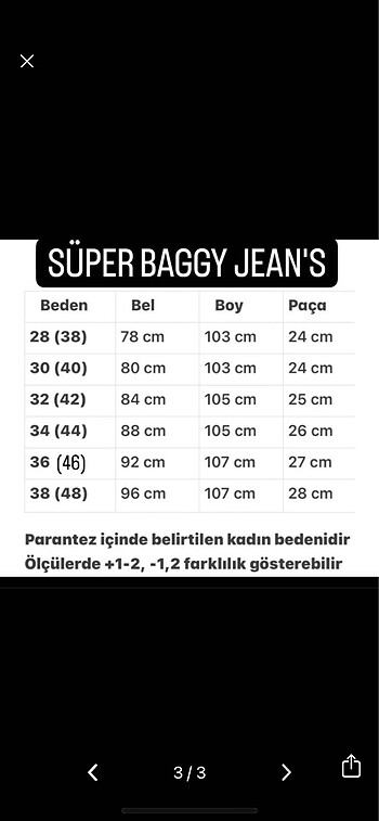 m Beden ST.POLL UNISEX SUPER BAGGY JEAN