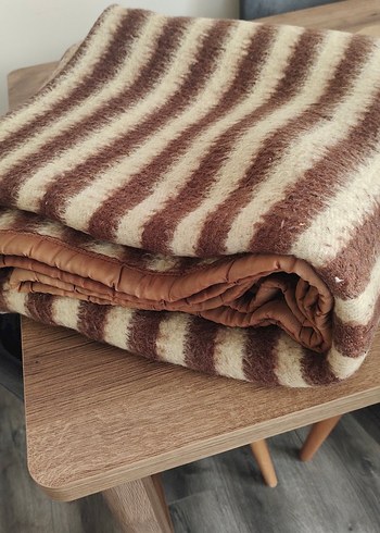 Beden kahverengi Renk Saf yün Kahverengi Zebra Desenli Sıcak Battaniye