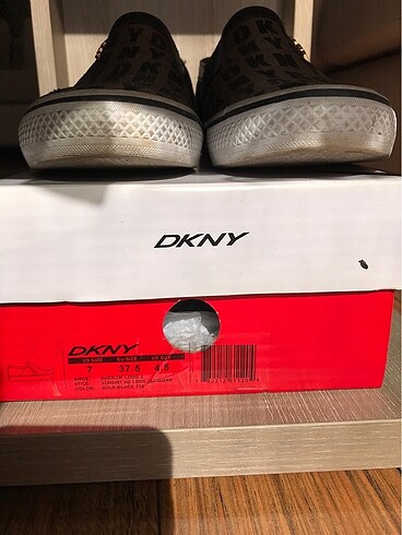 37,5 Beden siyah Renk DKNY Logo Siyah Altın Keten Ayakkabı