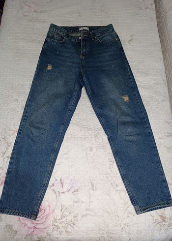 Addax Düğmeli Bol Kesim Kadın Kot Pantolon