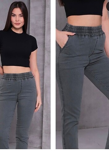 KOT PANTOLON BELİ LASTİKLİ PLAZO