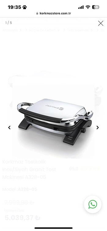 Korkmaz tost makinesi