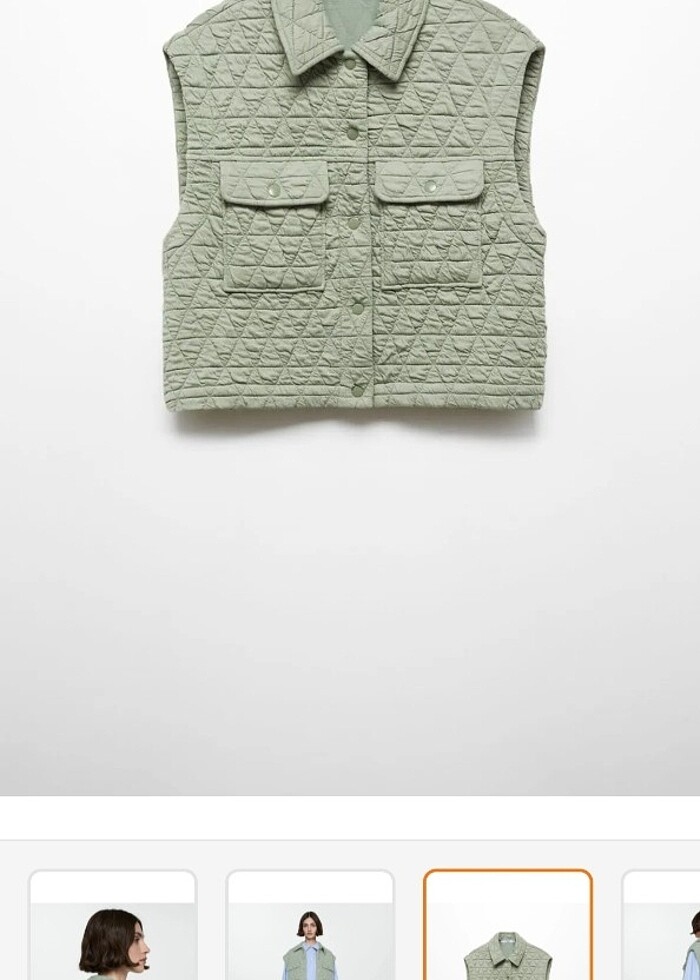 Mango Kapitone Yelek - Görsel 3