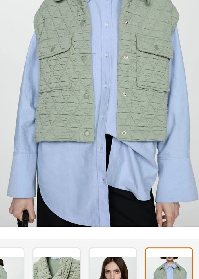 Mango Kapitone Yelek - Görsel 2