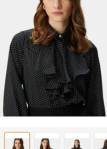 Koton Puantiyeli Saten Gömlek - Görsel 3