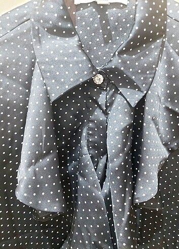 Koton Puantiyeli Saten Gömlek - Görsel 4