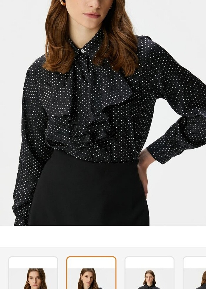 Koton Puantiyeli Saten Gömlek - Görsel 2