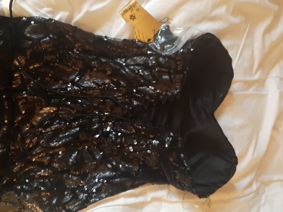 Siyah payet Straplez - Görsel 4