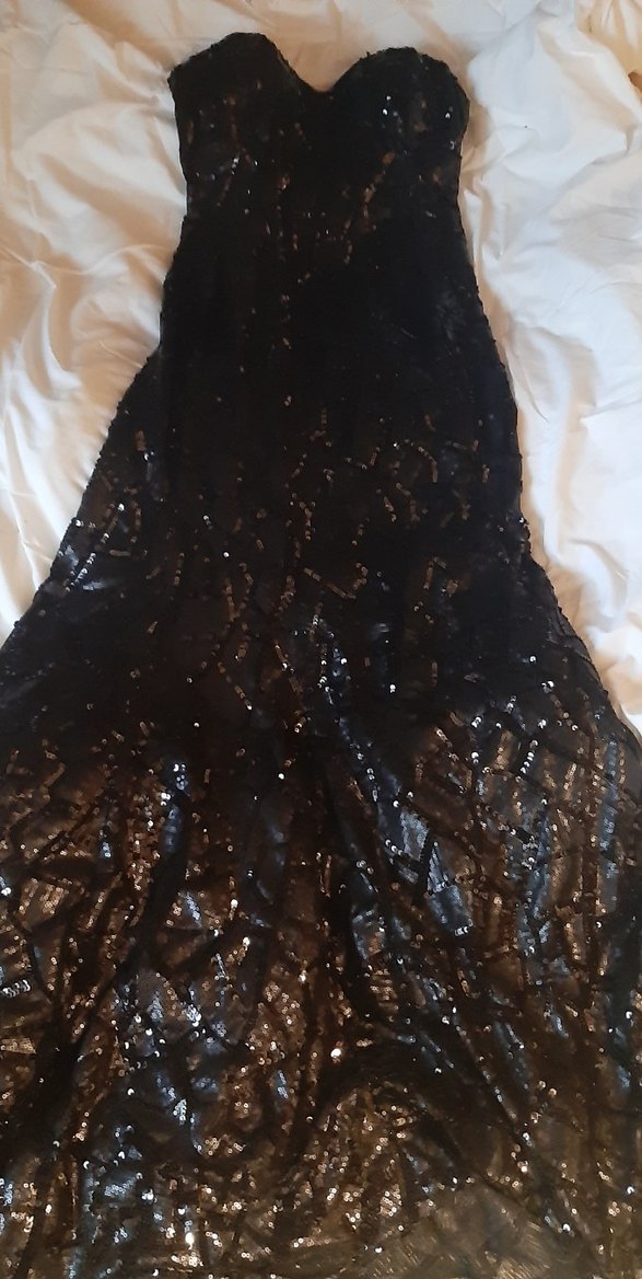 Siyah payet Straplez - Görsel 2