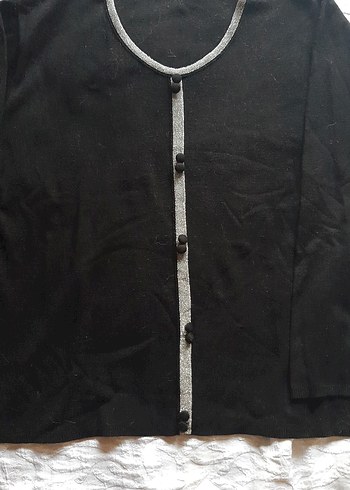 Düğmeli Siyah Kadın Triko kazak. - Görsel 2