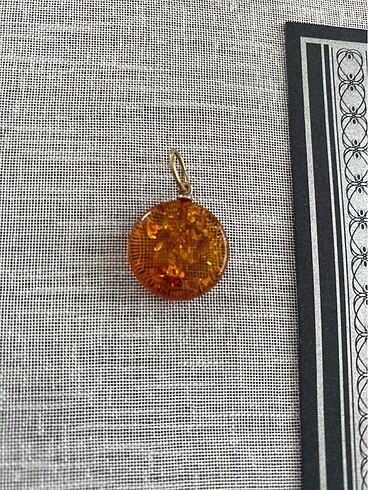  Beden Amber kehribar gümüş kolye ucu