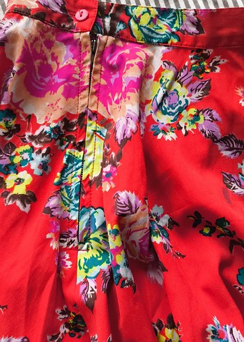 Renkli Baskılı Bohem Hamile Midi Etek - Görsel 4