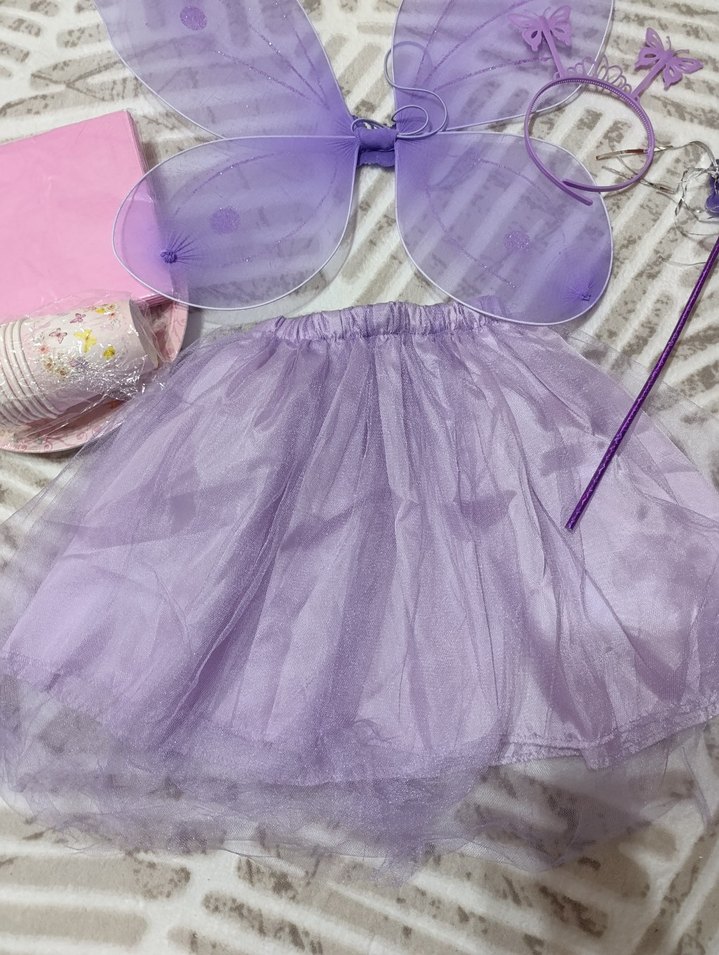 Mor Nakışlı Dantel Kelebek Kanat Seti - Görsel 3