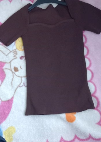 LC Waikiki Kahverengi Kısa Kollu Kadın Triko