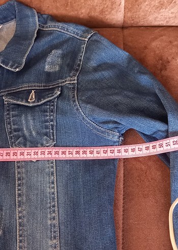m Beden mavi Renk Düğmeli Mavi Kadın Denim Ceket