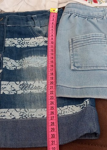 Nakışlı Beyaz Bohem Kız Şortu - Görsel 4