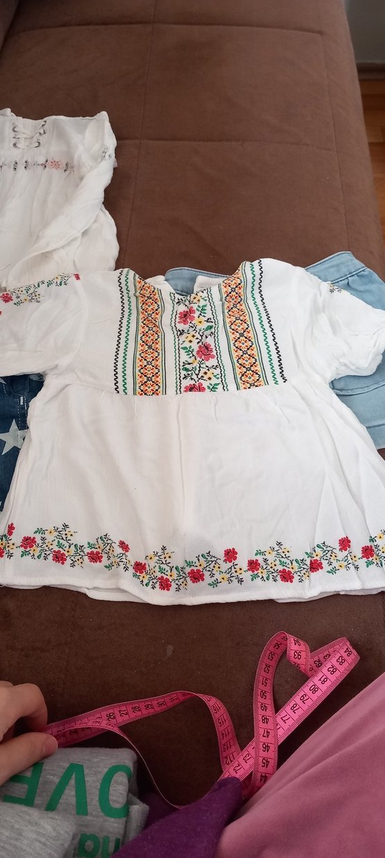 Nakışlı Beyaz Bohem Kız Şortu - Görsel 3