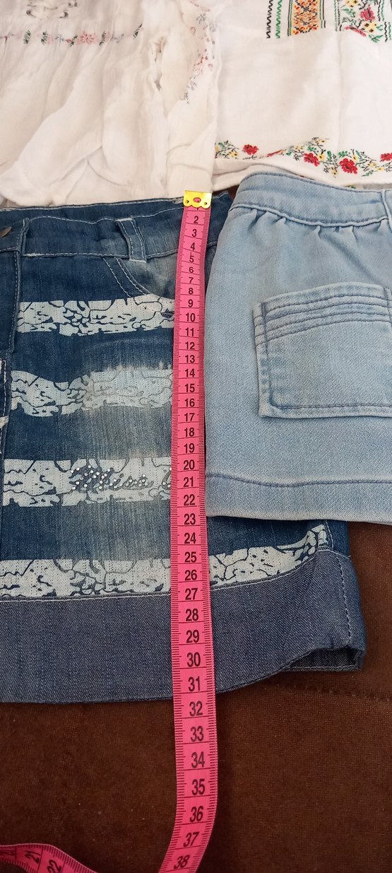 Nakışlı Beyaz Bohem Kız Şortu - Görsel 4